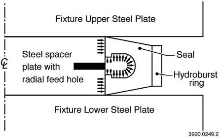 Schematic of hydroburst test fixture